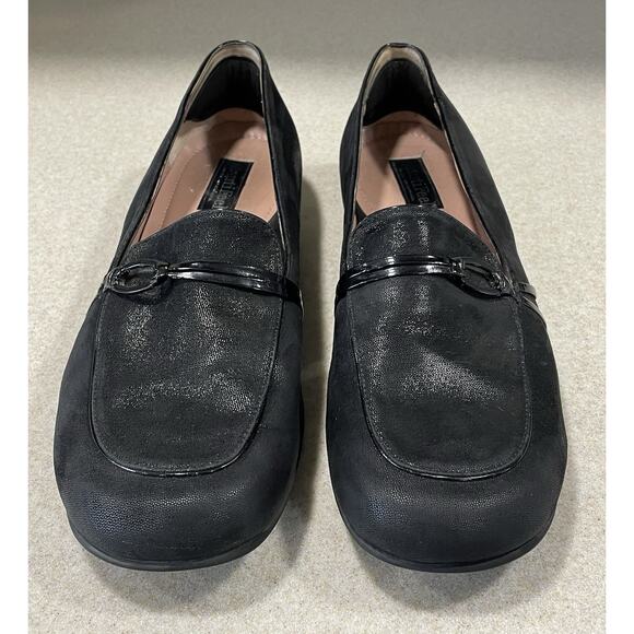 Beautifeel Plie Black Sparkle Suede Loafer Flats Made In Israel Women’s Size 11 - Picture 2 of 11